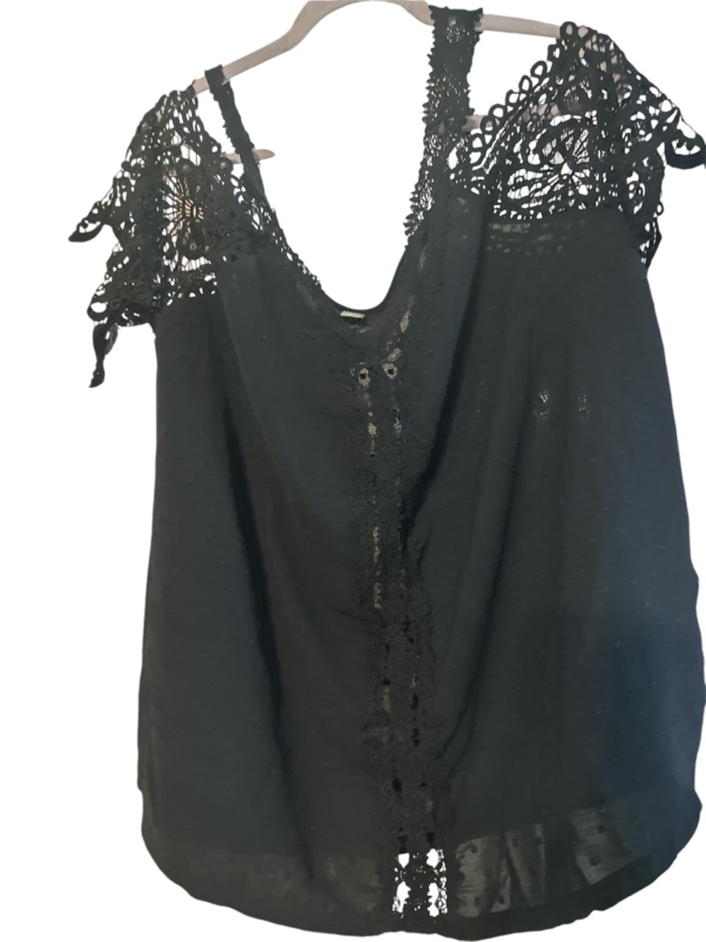 SHEIN Black Lace Cold Shoulder blouse size 4x 100 % poly like new cute 😊